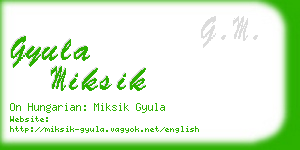 gyula miksik business card